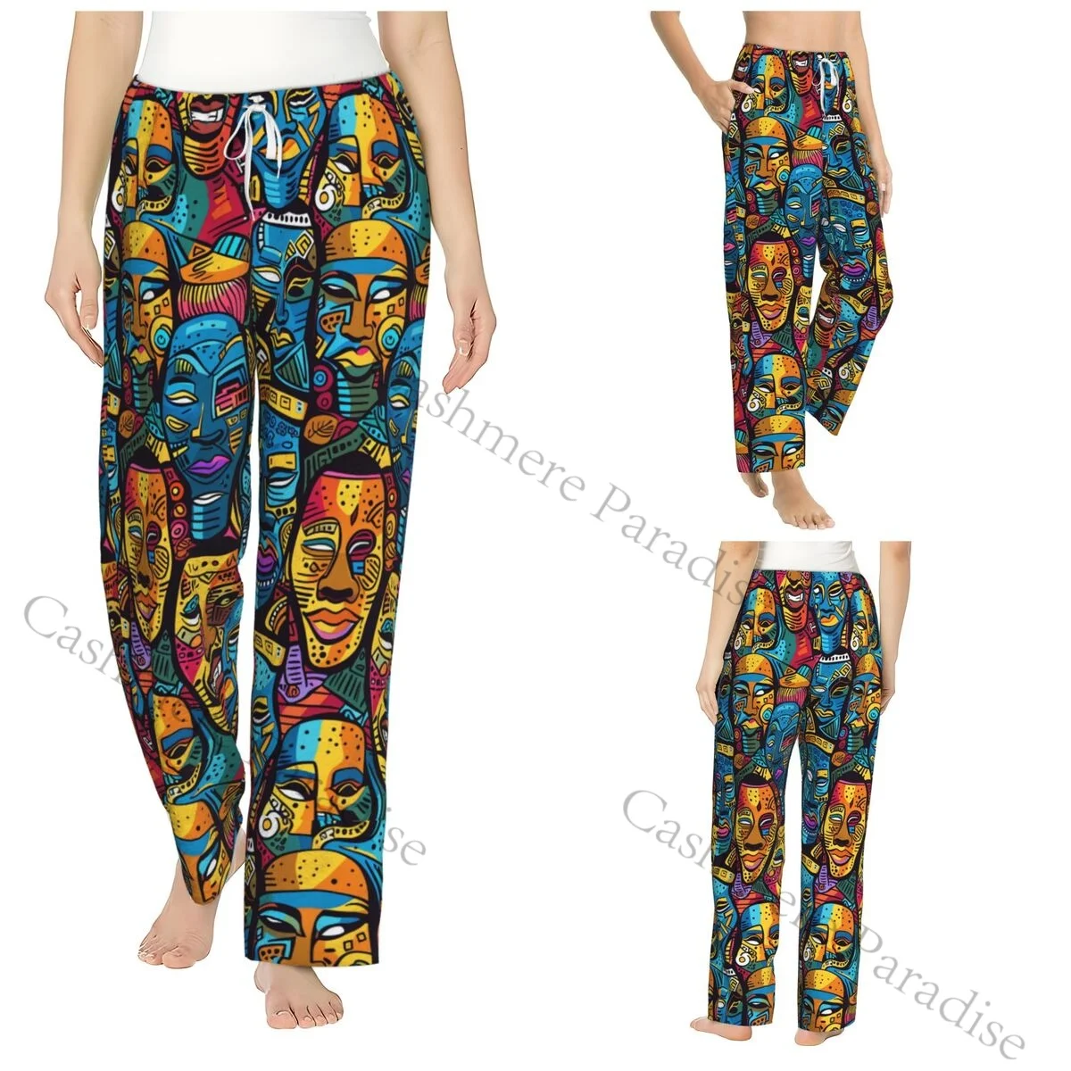 Aztec Ethnic Women Sleep Pants Warm Flannel Lounge Pants for Winter Nights