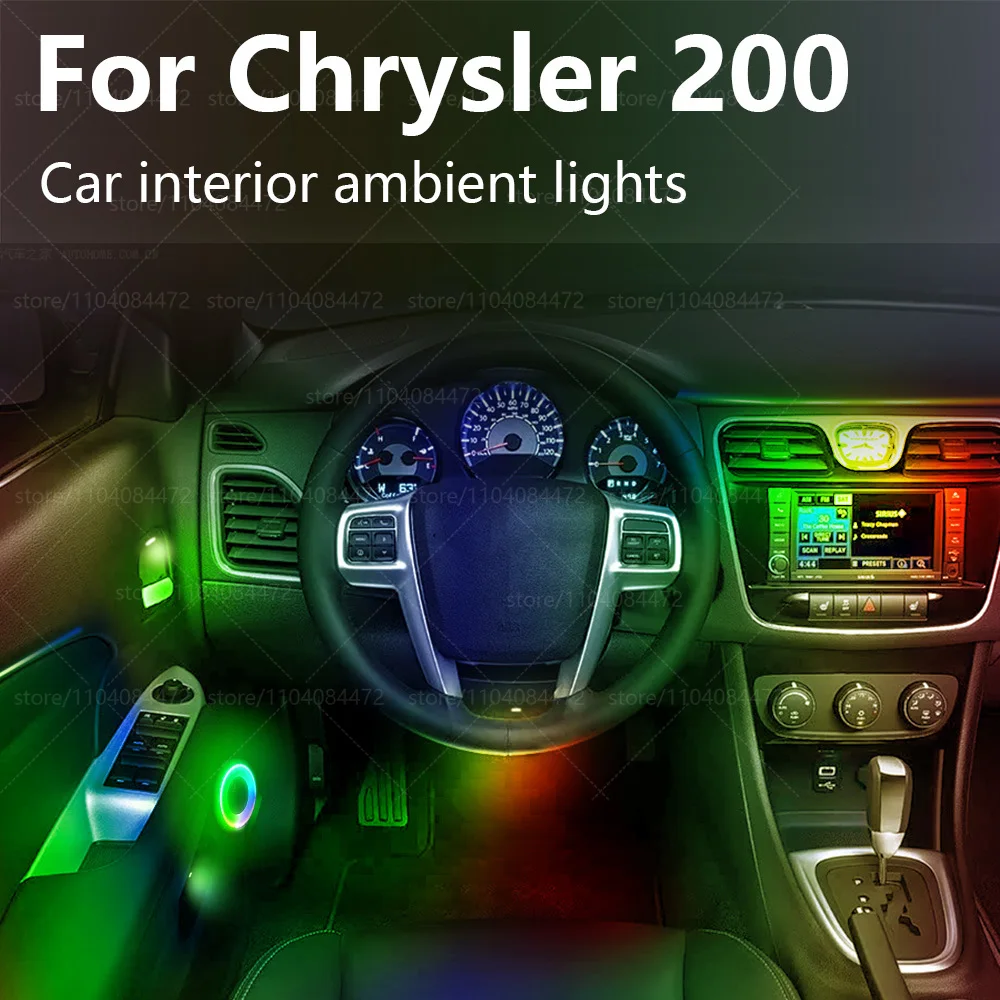 

Для Chrysler 200 22в1 RGB интерьер автомобиля акриловые автомобильные окружающие освещение RGB скрытая акриловая полоса украшения атмосферные аксессуары