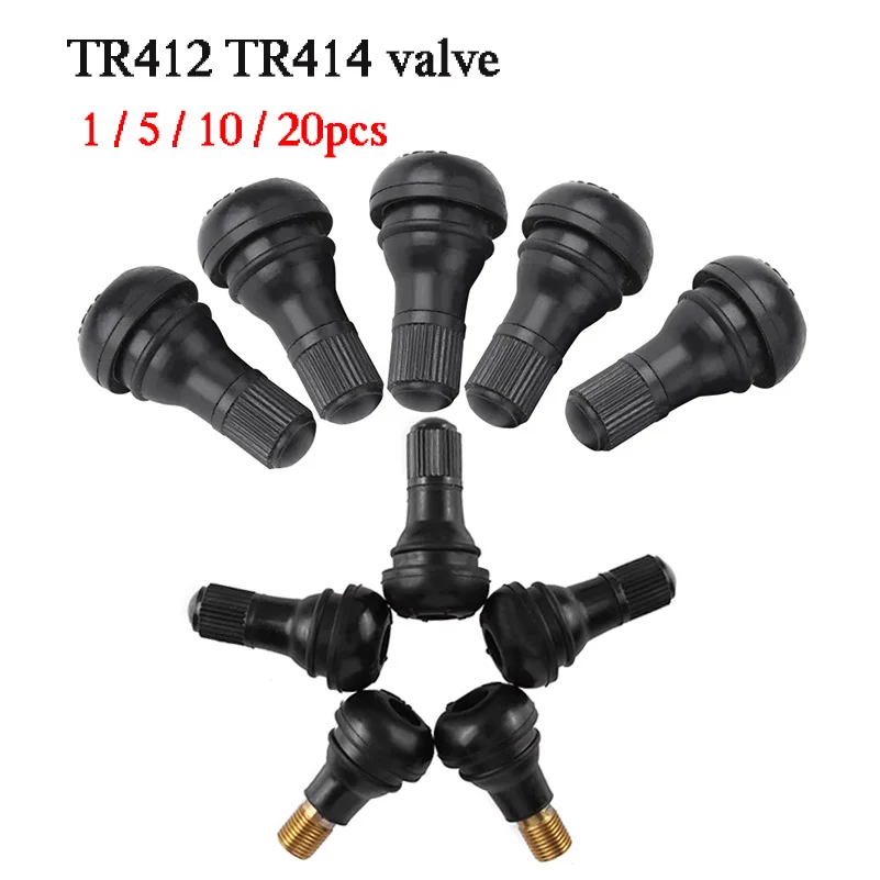 TR412 TR414 Tubeless Tire Valve Stems Snap-in Rubber Car Vacuum Tire Tubeless Tyre Valve Stems For Auto Motorcycle ATV Wheel