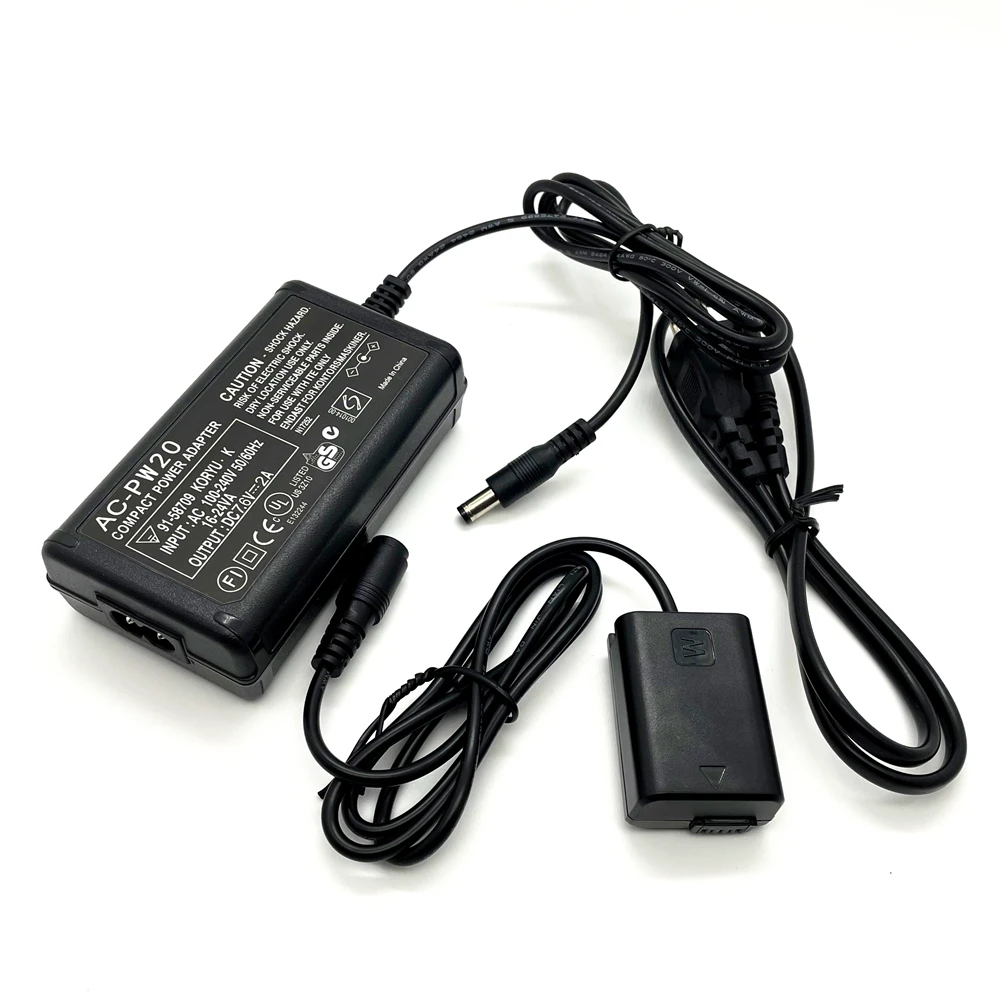 FW50 Dummy Battery Coupler to Power Adapter DC USB Type-C USB-C D-Tap Cable for Sony A7 A7R A7S II A6500 A6400 PowerBank NP-FW50