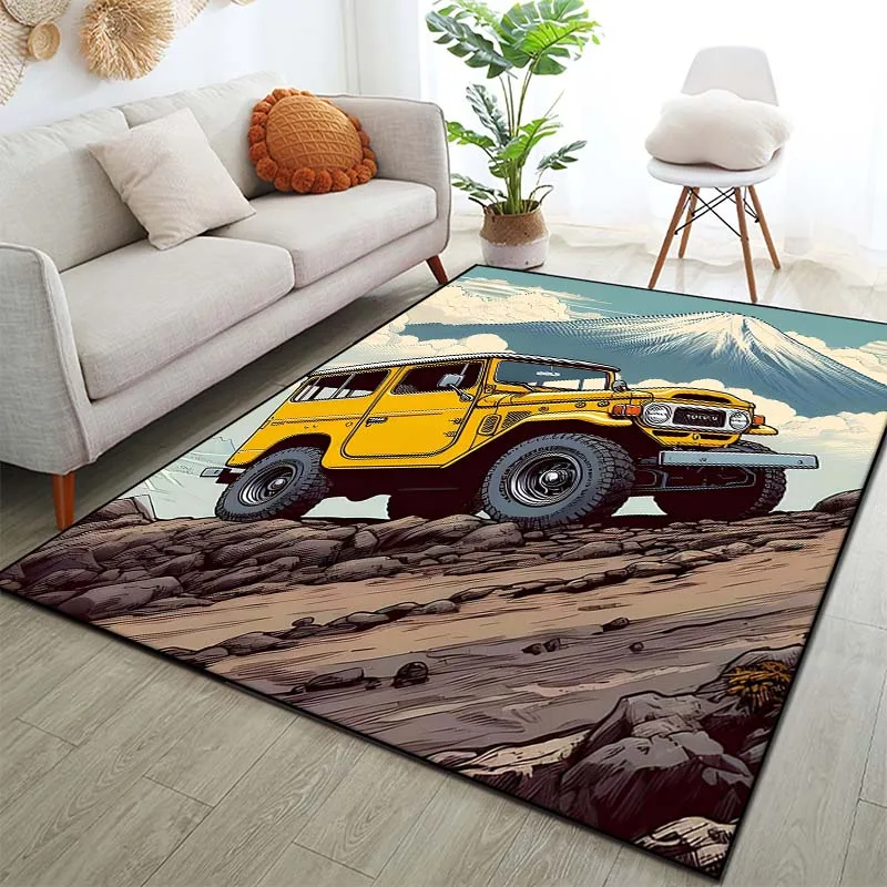 15 Sizes Car Off-road Vehicle SUV Pattern Rug Carpet for Living Room Bathroom Mat Creative Doormat Carpet for Bedroom Home Decor