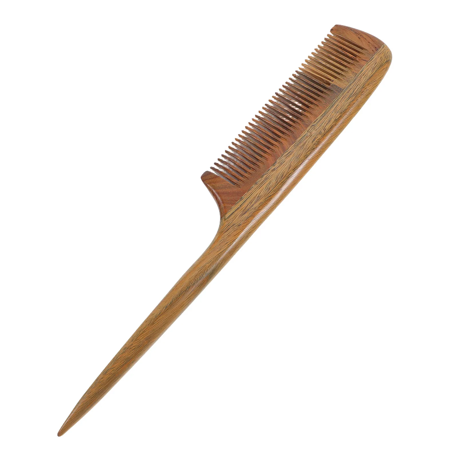 

Wooden Hair Comb Green Sandalwood Material Long Handle Pointed Tail Fine Tooth for -Free Styling and Scalp Care