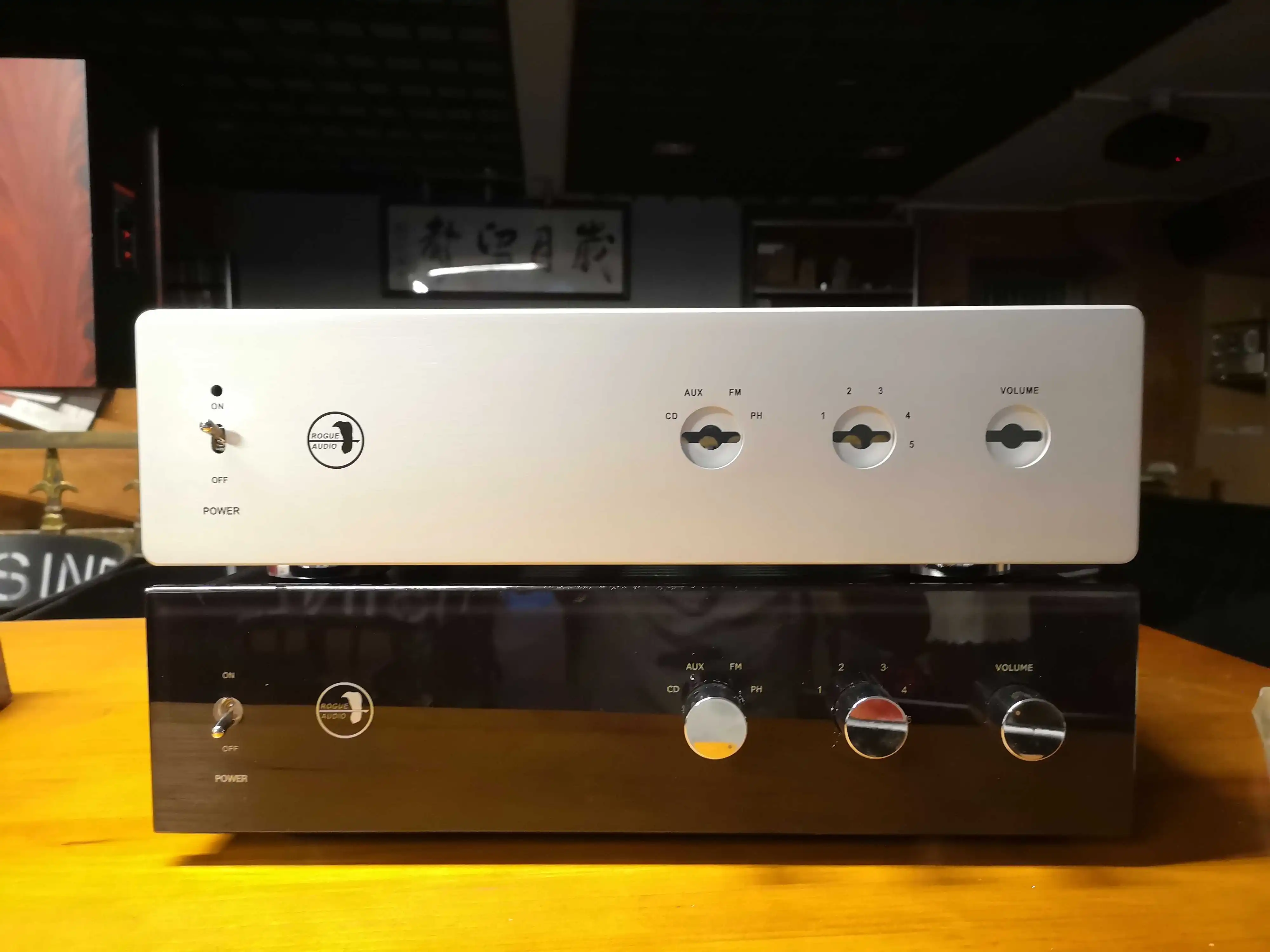 Rogue Audio tube preamplifier DIY chassis with knobs Aluminum panel iron body Shielded case 430x110x250mm