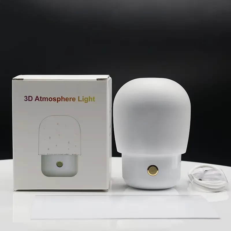 Portable Touch Control RGB Light Emitting Diode Night Light Acrylic Bedside Lamp for Warm Bedroom Atmosphere