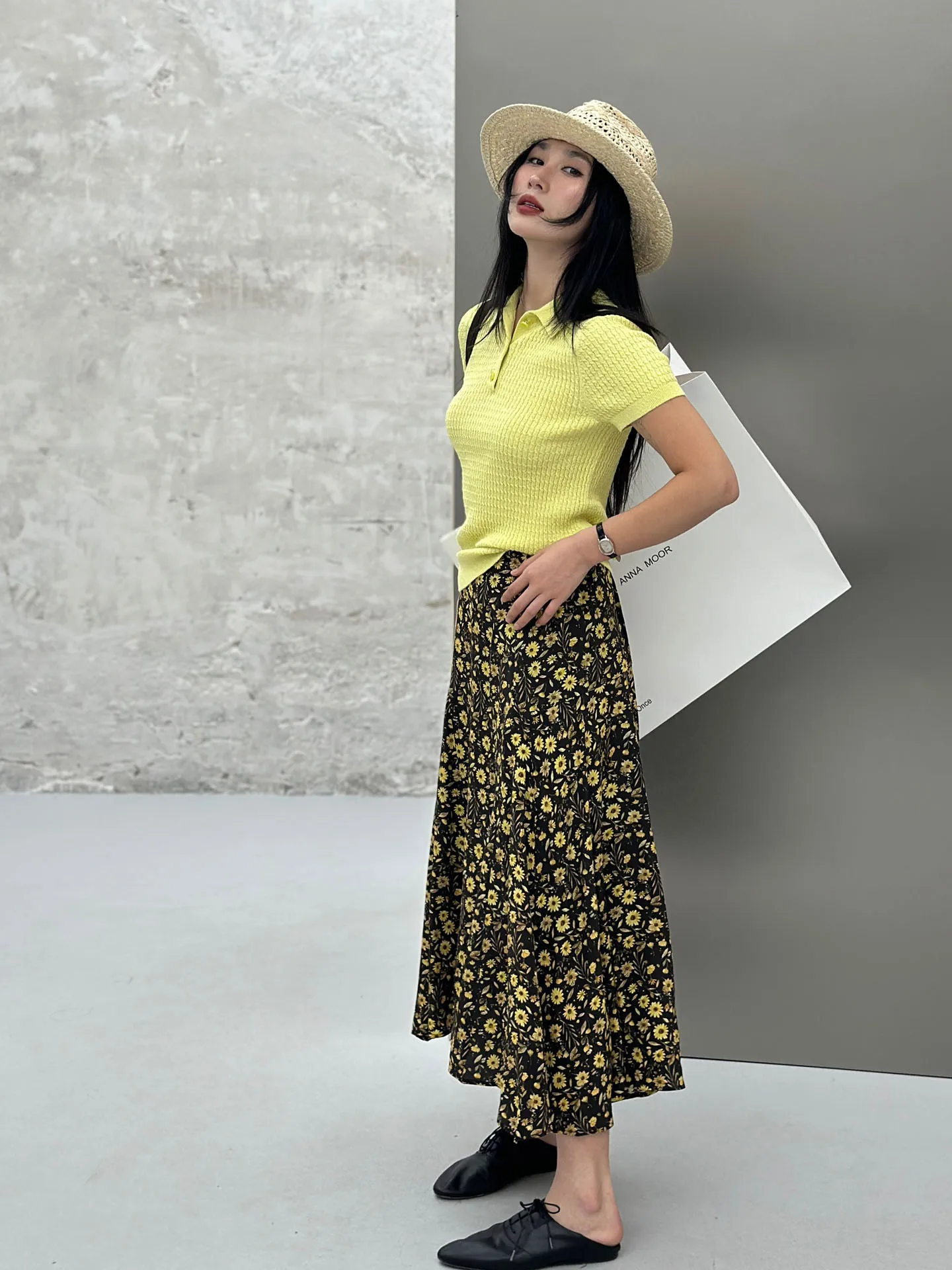 RIBBE Women's  Shirt Twist Rope Knitted Silk Slim Fit Half Open Front Knitted Sweater Simple Style Multi Color Casual Wear