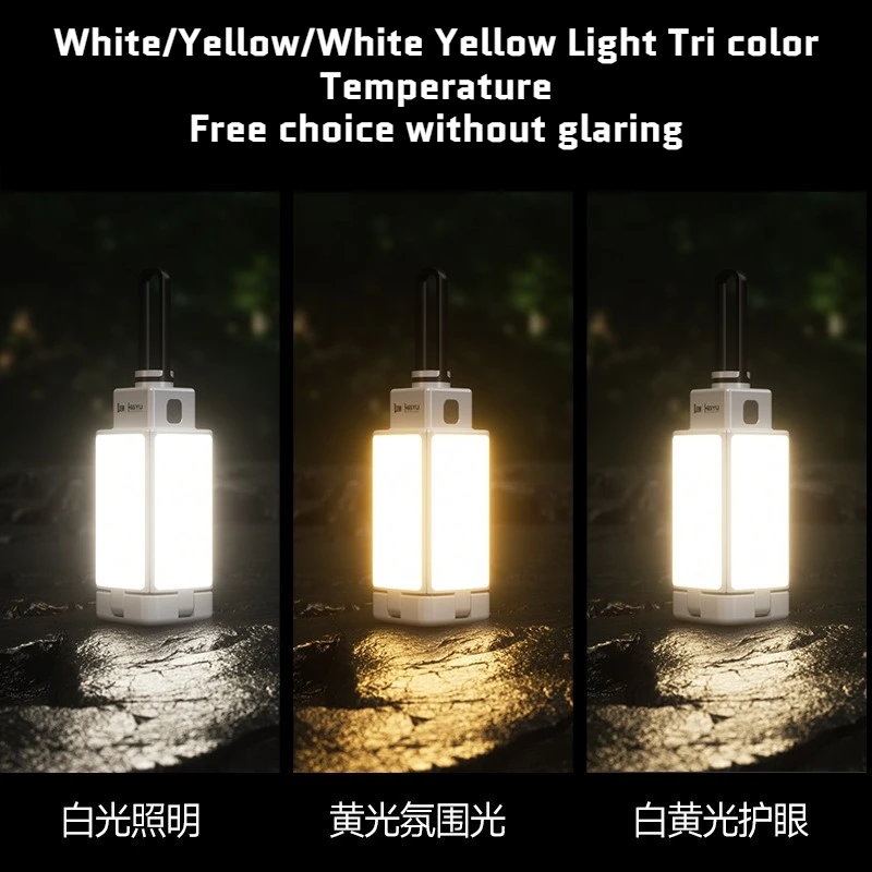 Long Lasting Portable LED Camping Lamp USB Rechargeable, Outdoor Tent Canopy Ambient Light for Picnic Camping Adventure