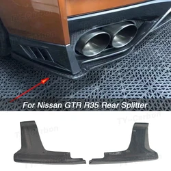 For  Nissan GTR GTR35 Car Real Carbon Fiber Rear Bumper Spoiler Lip Splitter Diffuser Body Kit Side Skirt Protector Covers