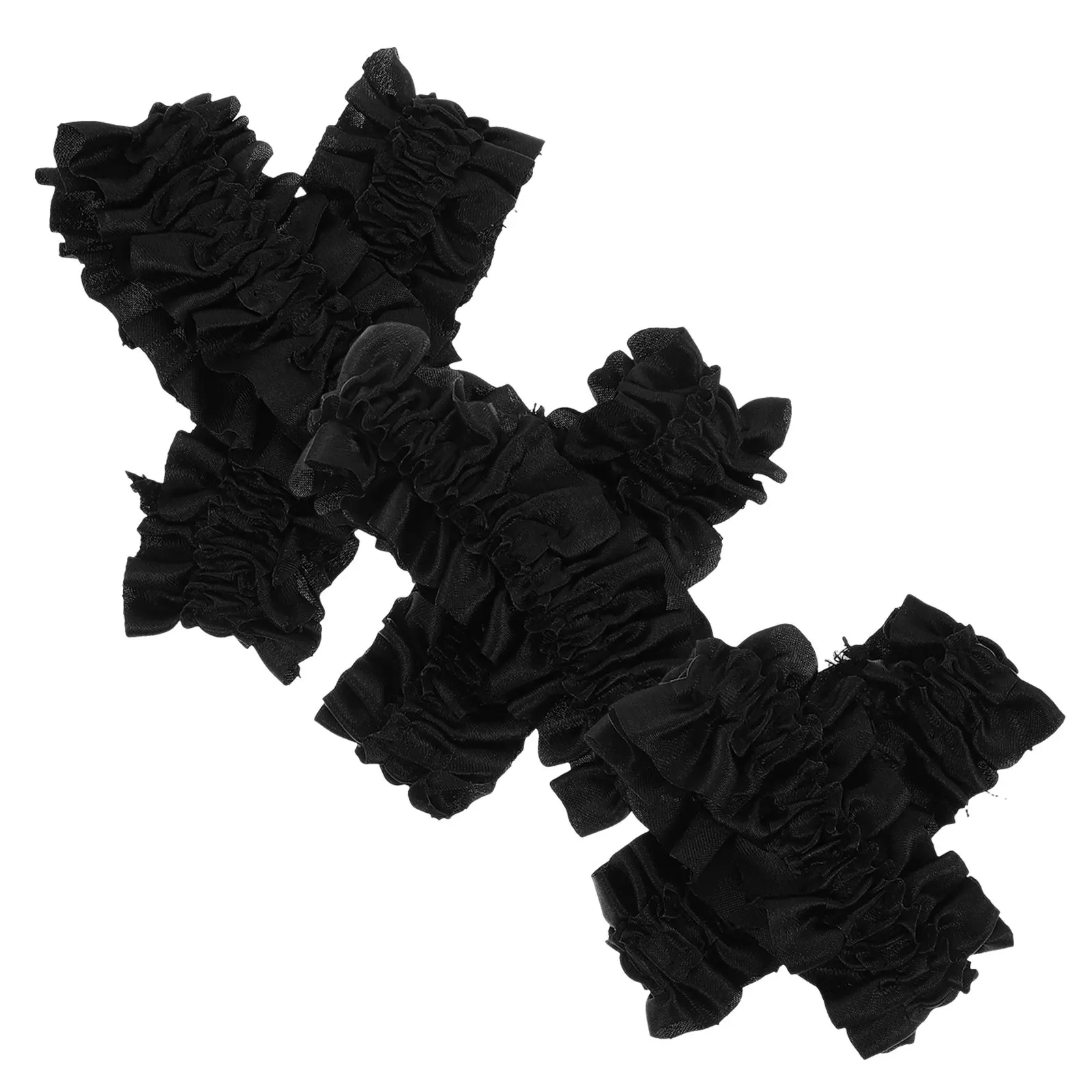 

3 Pairs Men Sleeve Garters Satin Elastic Upper Arm Bands Ruffle Trim Anti Slip Holders Daily Formal Casual Shirt Sleeve Stays