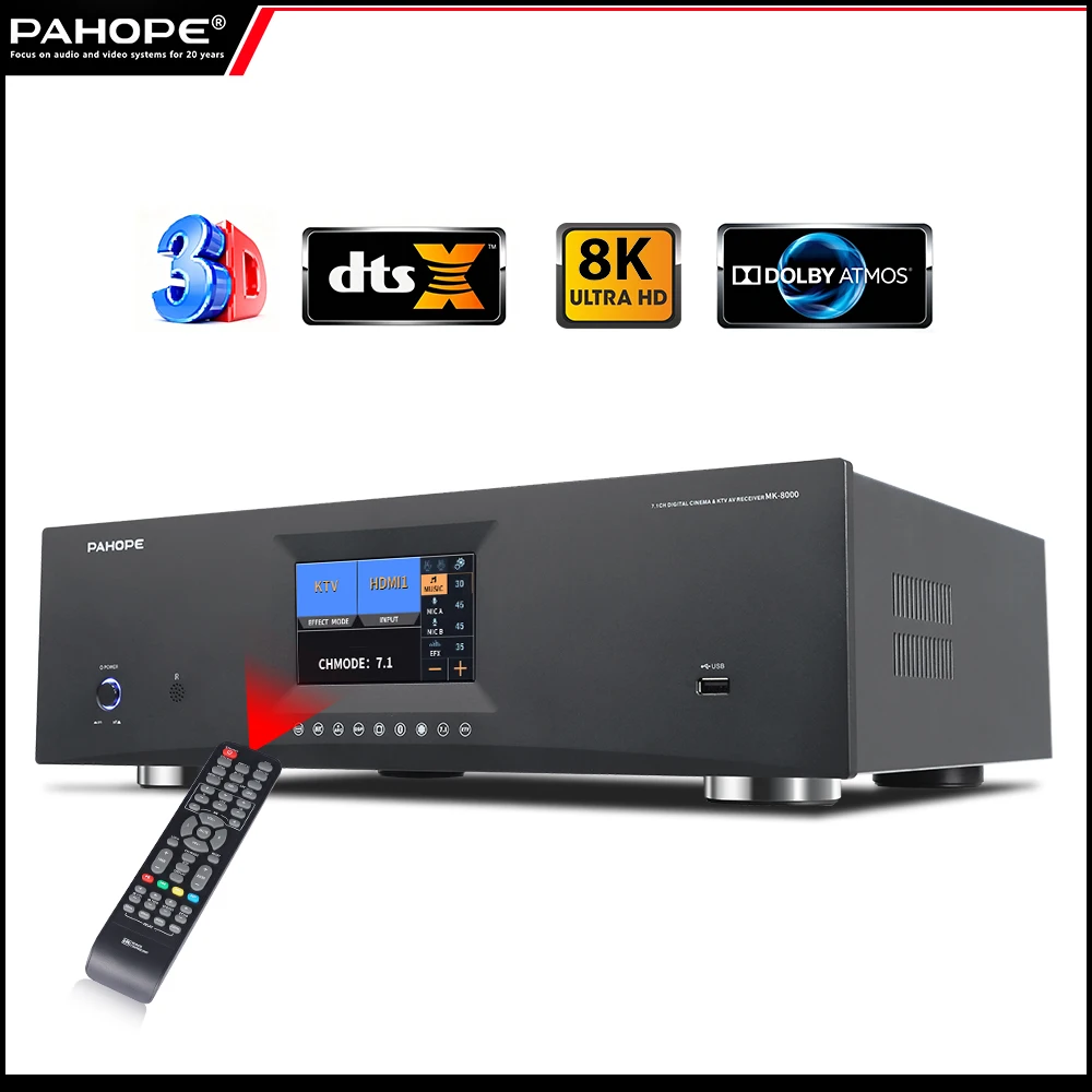7.1 channel home theater amplifier, featuring high-definition decoding and Dolby Atmos surround 8K/BT  Home Cinema & Karaoke Sy