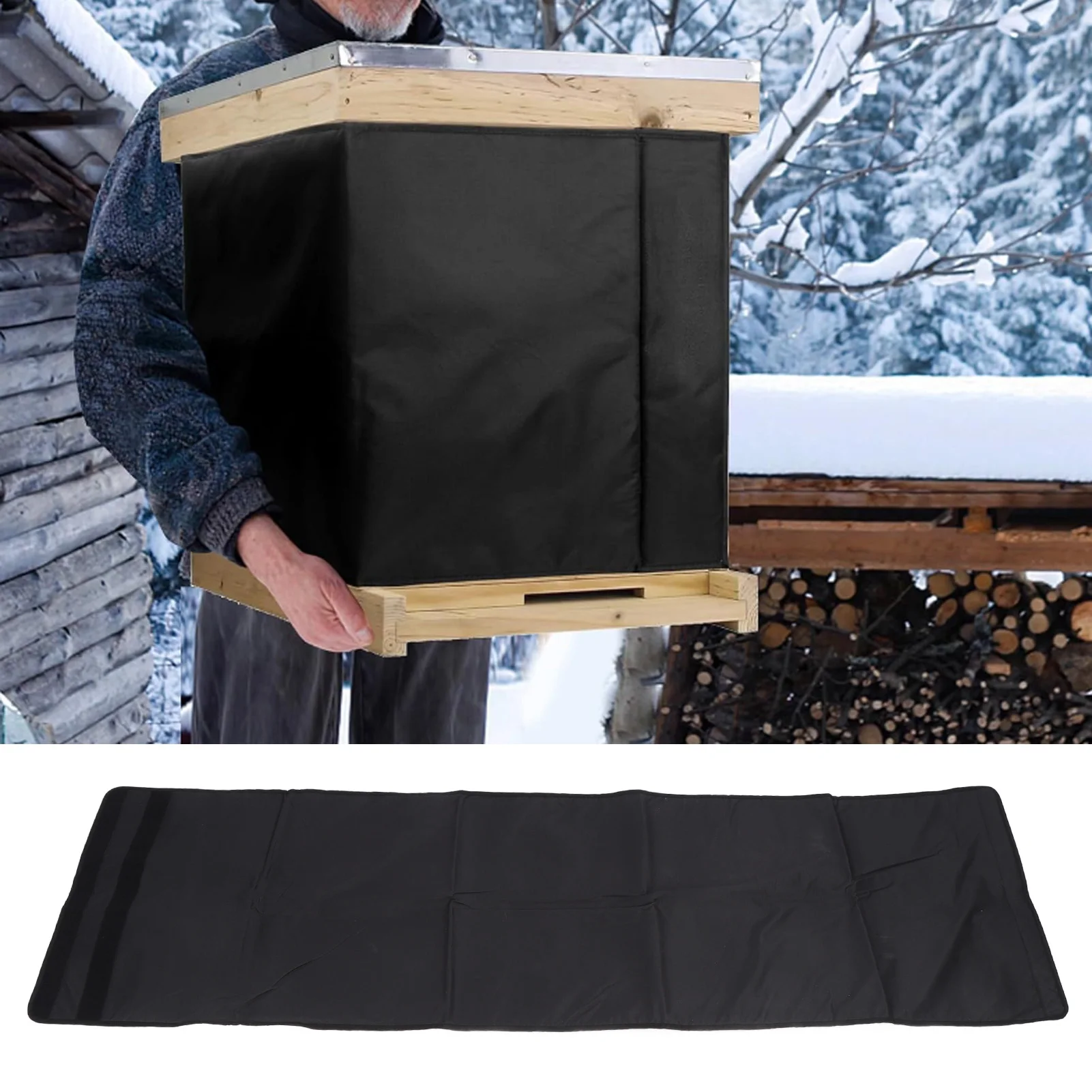 Insulated Bee Hive Cover Oxford Cloth Hive Protector Winter Beehive Wrap for 8 10 Frame Hives Insulated 600d Oxford Cloth Cover