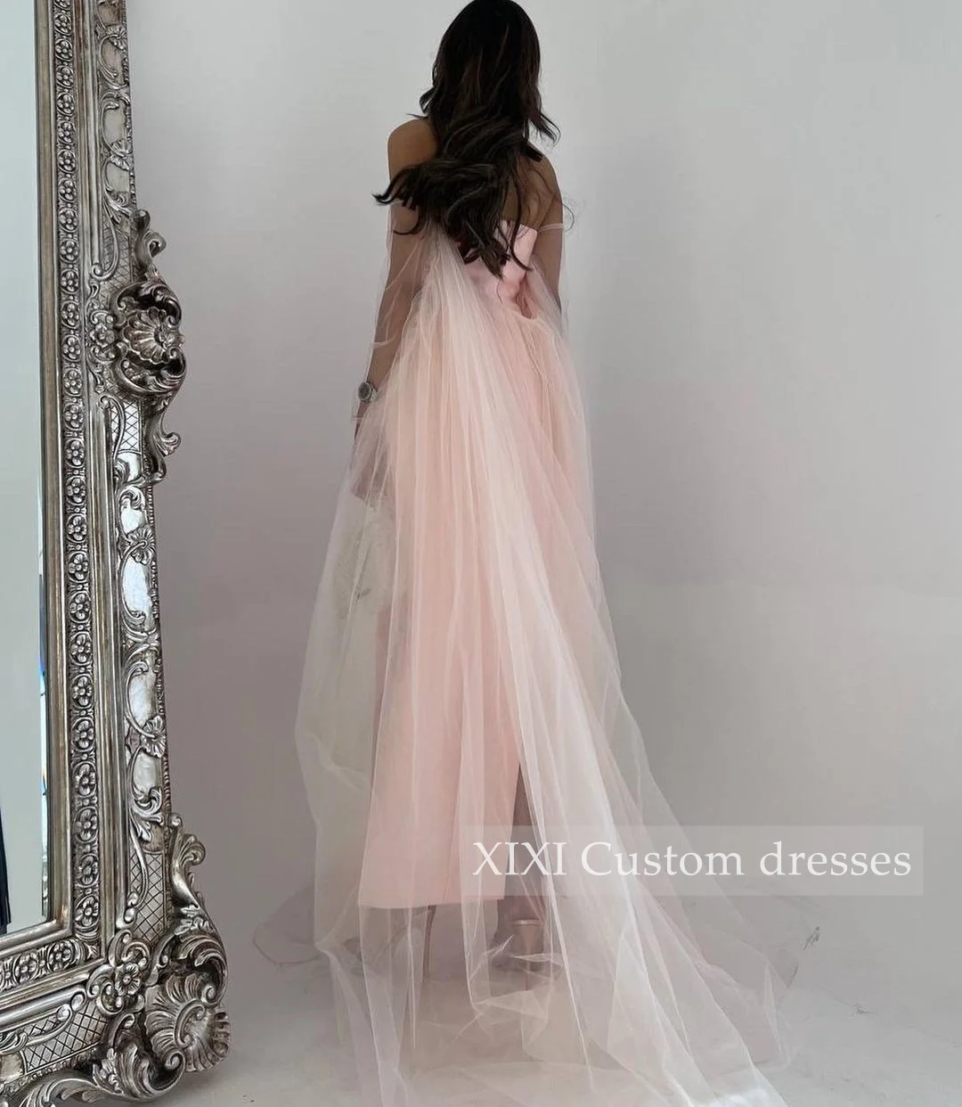 XIXI فساتين سهرة Column Strapless Zipper Up Ankle-Length Wedding Party Dress Evening Dress Formal Occasion Dresses Vestidos De