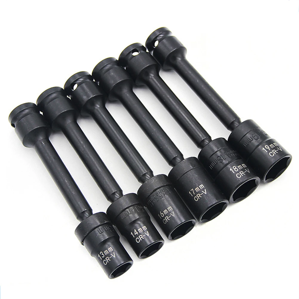 

7PCS 1/2 Inch Drive Impact Driver Extension Bar Set 12/13/14/16/17/18/19mm Socket Extension Bar Hardened Chrome Vanadium Steel