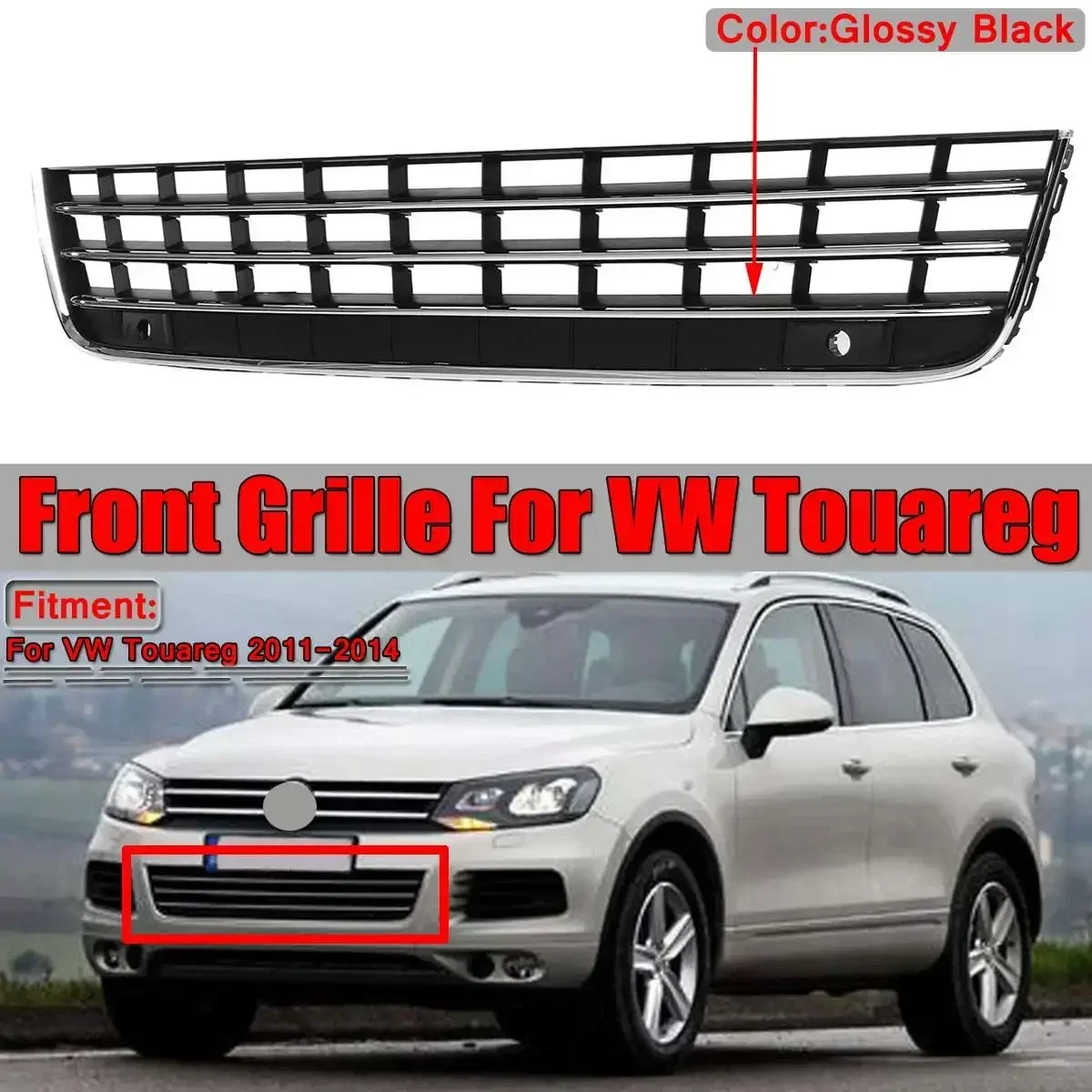 

New Car Front Bumper Lower Air Intake Grill Chrome Trim For VW For Volkswagen Touareg 2011-2014 Grille Grill Touareg Body Kit