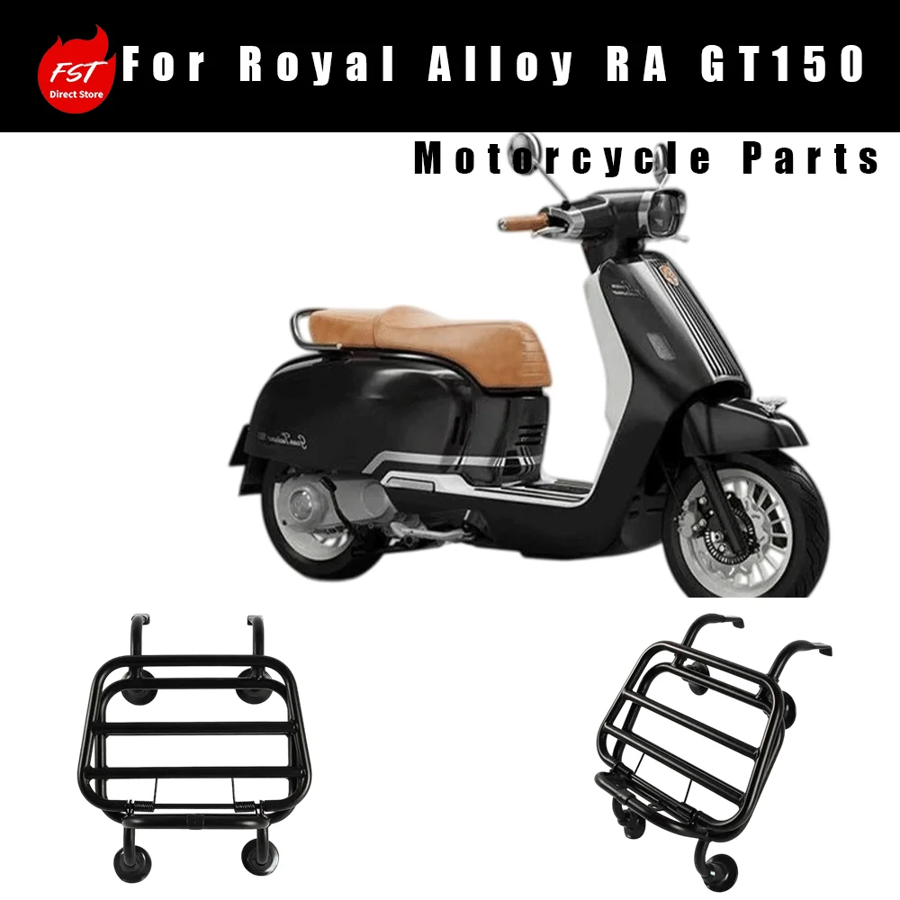 For Royal Alloy RA GT150: Retro-style front luggage rack/cargo carrier (compatible with Royal Alloy RA GT150)