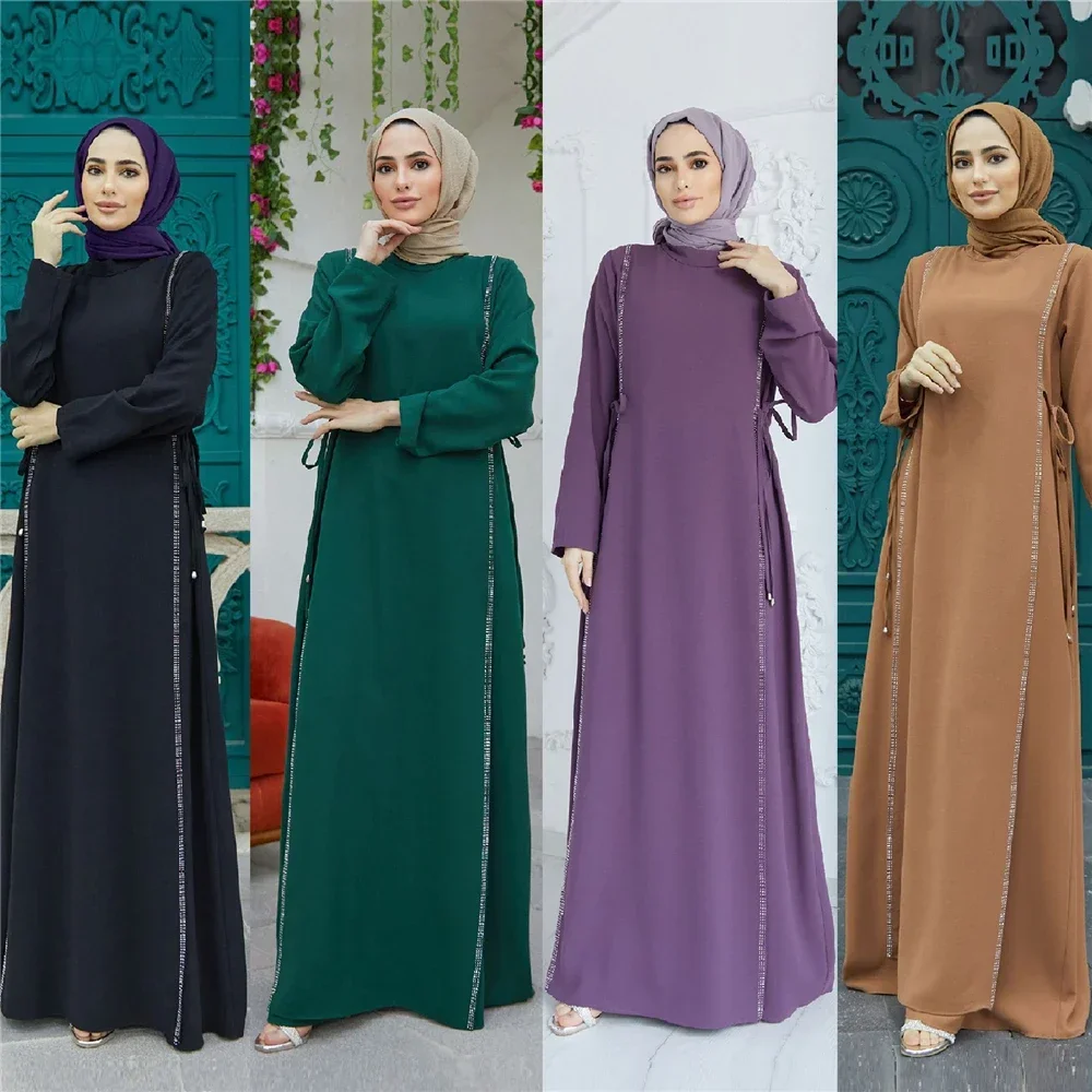 Eid Ramadan Abaya Kaftan Women Muslim Prayer Dress Modest Robe Arabic Islamic Clothing Dubai Turkey Caftan Djellaba Abayas Gown