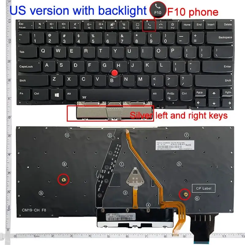Imagem -03 - Teclado para Notebook dos Eua para Lenovo x1 Carbono 4th 2023 x1 Carbono 5th 2023 x1 Carbono 6th 2023 x1 Carbono 7th2023 x1 Carbono 8th 2023