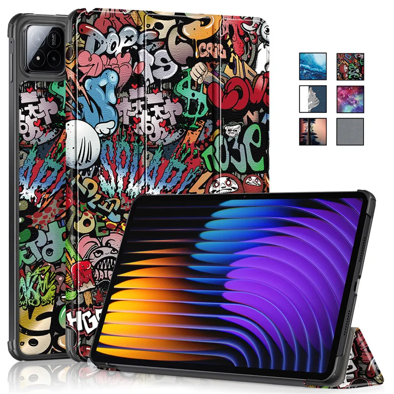 

Чехол Funda для Xiaomi Pad 7, 11,2 дюйма, модный магнитный смарт-кожаный чехол с краской для Coque Xiaomi Pad 7 Pro, чехол 11,2 дюйма