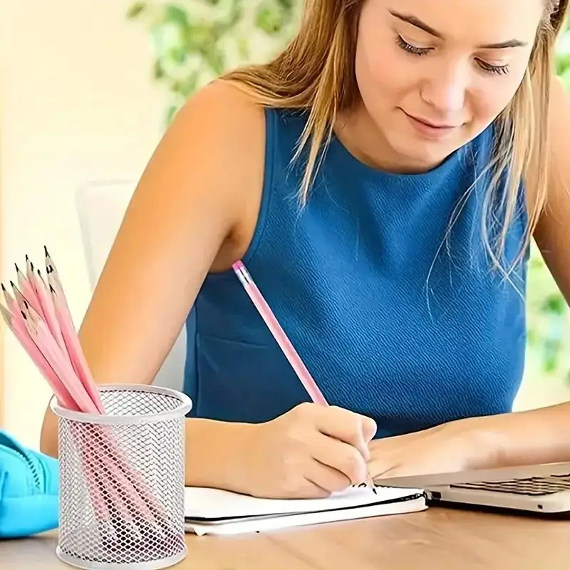 30/20/10 قطعة قلم رصاص خشبي وردي مع ممحاة، قلم رصاص Hb للمدرسة، الفن، المكتب، الرسم، الرسم، التعلم