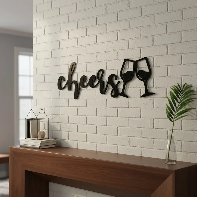 To Wine Lovers: 1 Metal Wall Art with Wine Glasses