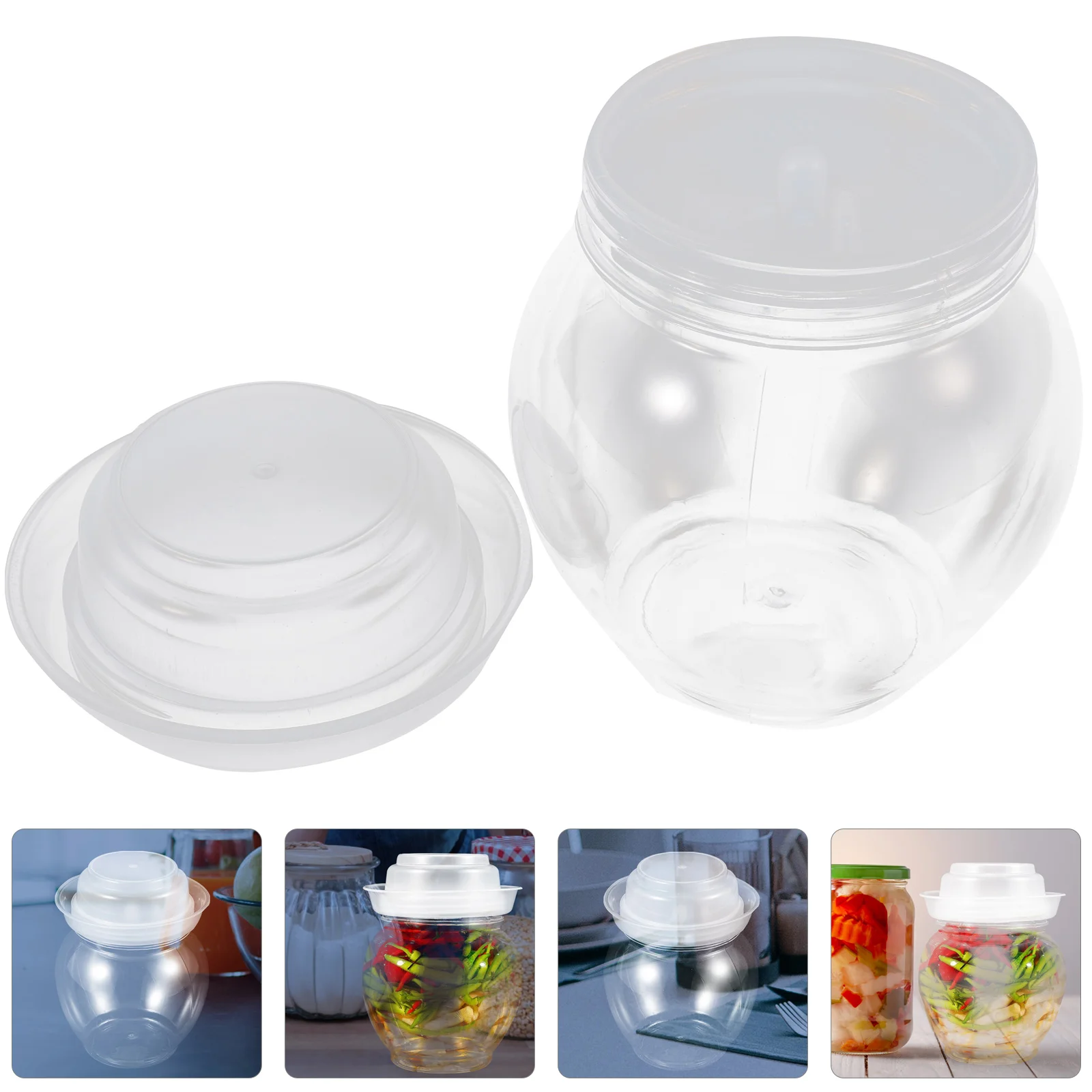 

Transparent Fermentation Airtight Design Food Storage Container Vegetable Pickling Jar Large Capacity Multi-Use Plastic Sealed