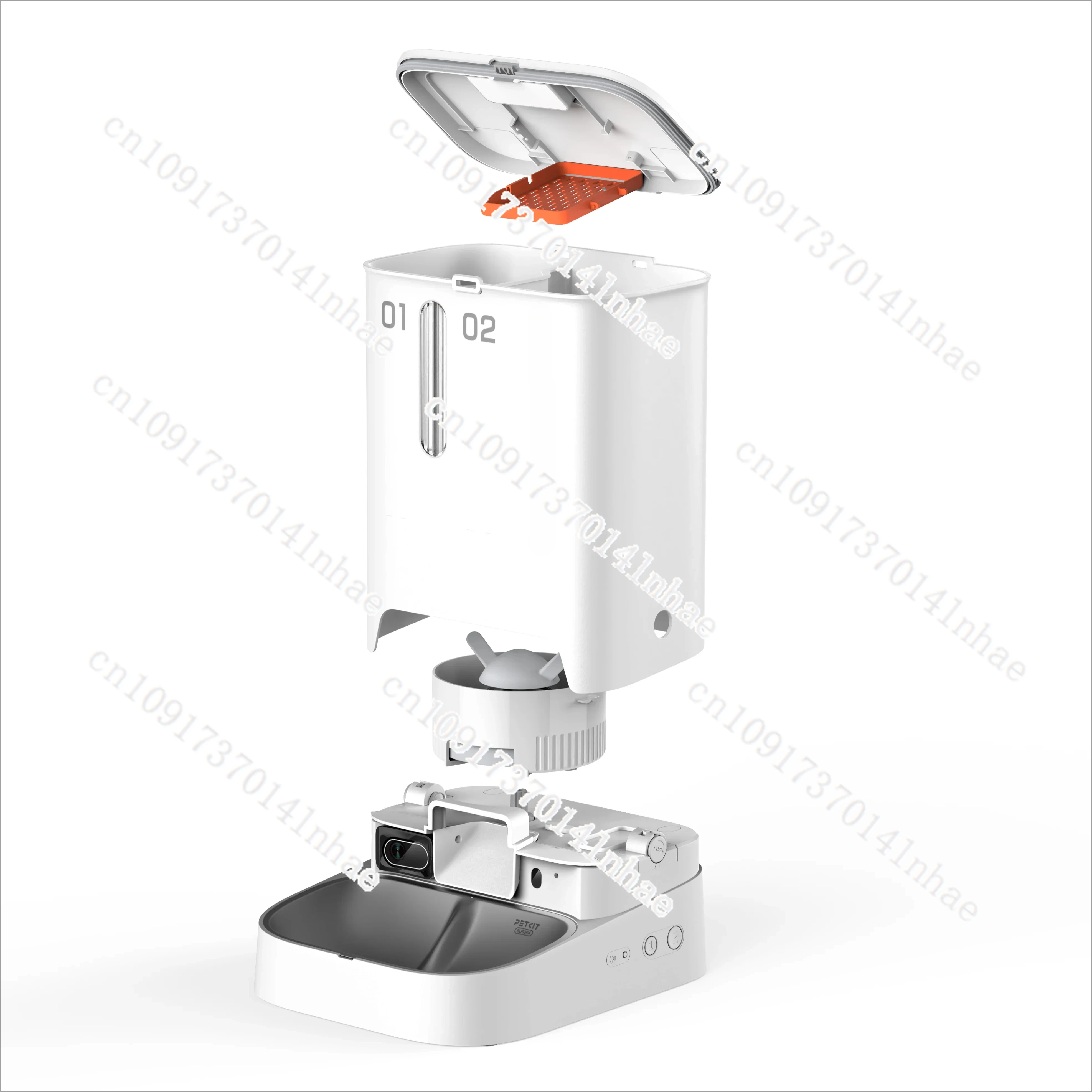 Dual Hopper 1080p Camera with 140 Degree Wide-angle Lens Large Capacity Automatic Pet Feeder