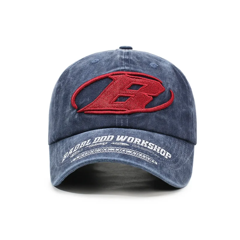 Vintage Korean Style Baseball Cap for Men Women, Embroidered Letter Cotton Color Block, Outdoor Casual Streetwear Fashion Hat