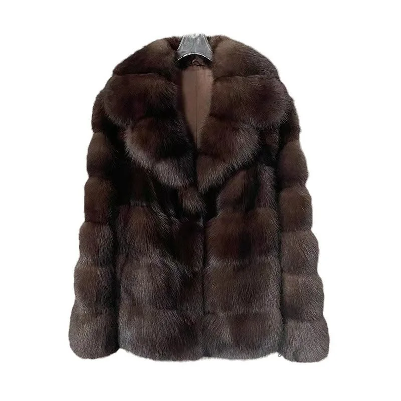 2026 Streetwear Mink Fur Coat Women's Long Faux Fur Overcoat Autumn Winter Turndown Collar Thick Warm Fur Outerwear Loose Coats