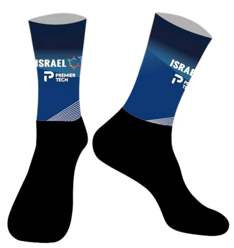 

LASER CUT ONE PAIR 2024 ISRAEL TEAM Cycling Socks Antislip Bike Racing MITI Breathable FOR Men and Women