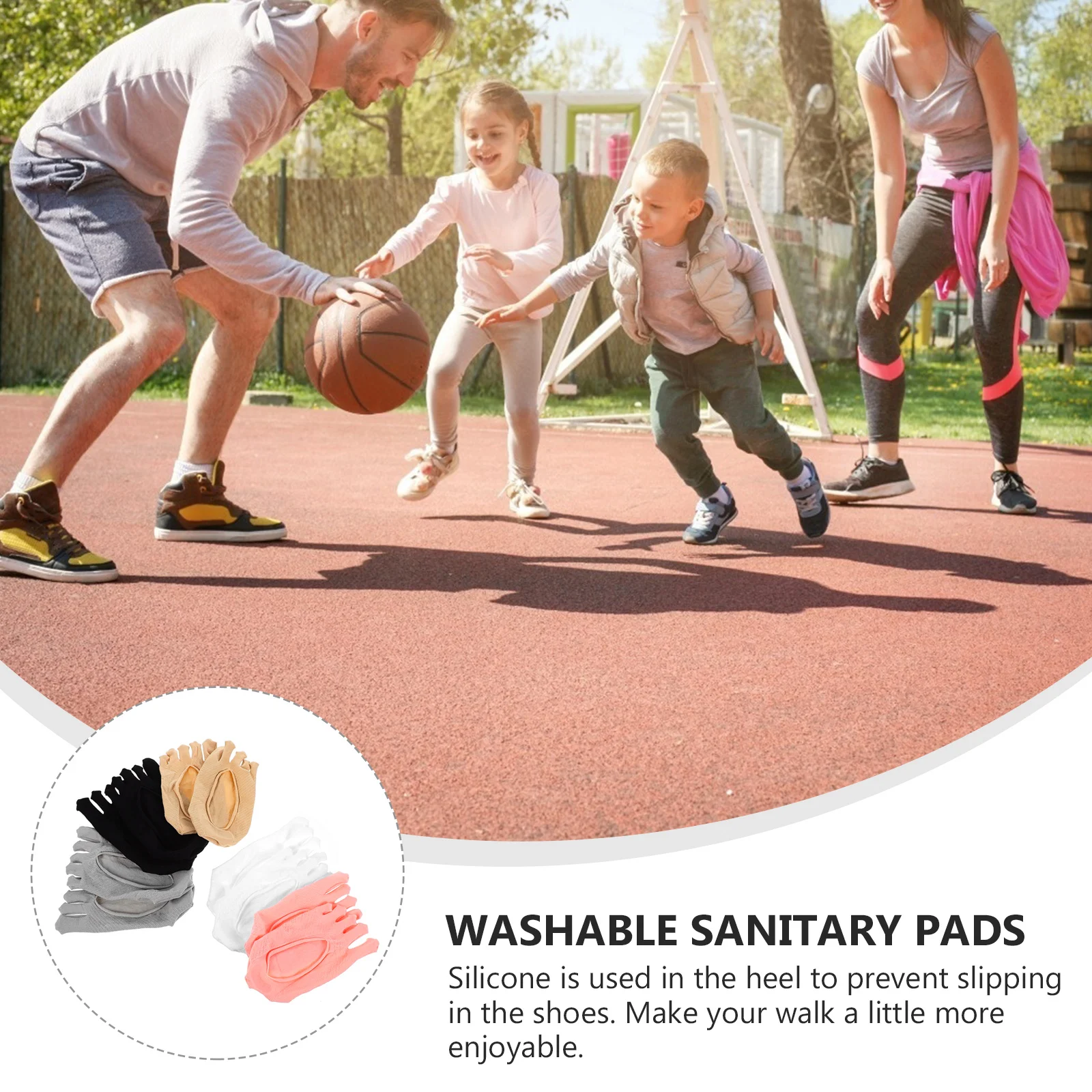 

5Pairs Lady Invisible Socks Thin Shallow Mouth Full Five Finger Breathable Cotton Socks Non Slip Soft Sweat Absorbing