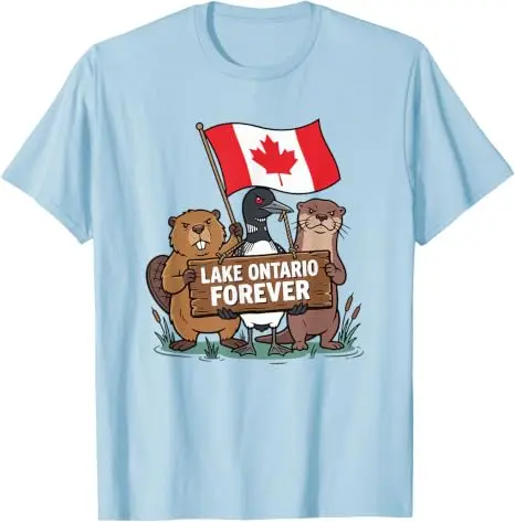 Lake Ontario Forever Otter Animals Flag Lustiges Anti-Lake-America T-Shirt Y2k Pro Lake Ontario Beaver Grafik-T-Shirt für Männer Jungen – Detail 16