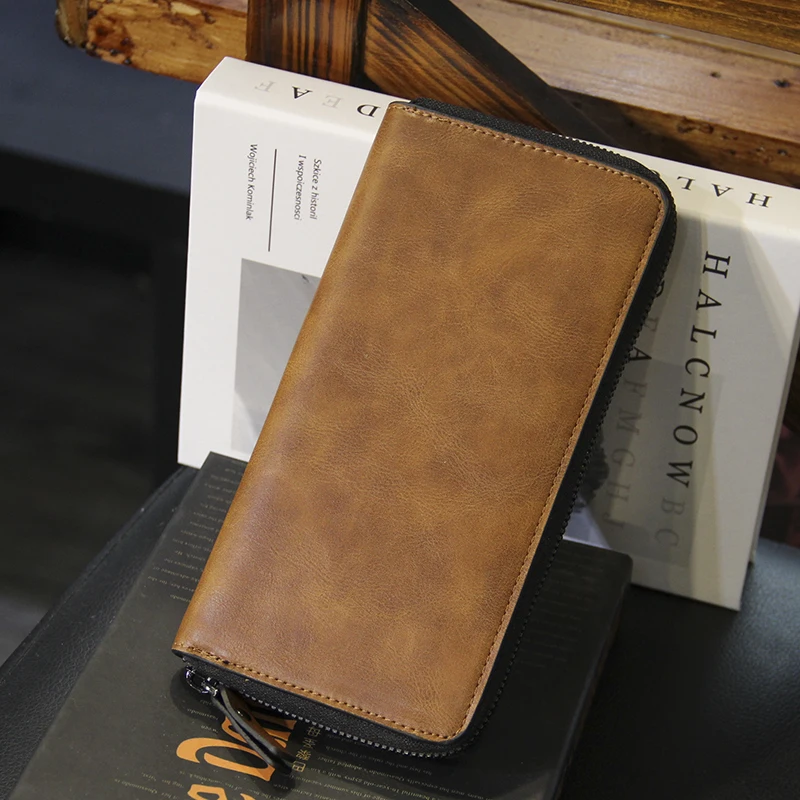 

Men's Retro PU Leather Wallet Large Capacity Multi-card Change Clip Holding Bag Multi-function Mobile Phone Bag Card Bag