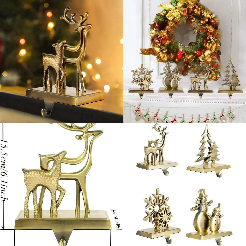 

Bronze Fireplace Mantel Stocking Hangers, Anti-Slip Hooks for Hanging Christmas Stockings and Ornaments