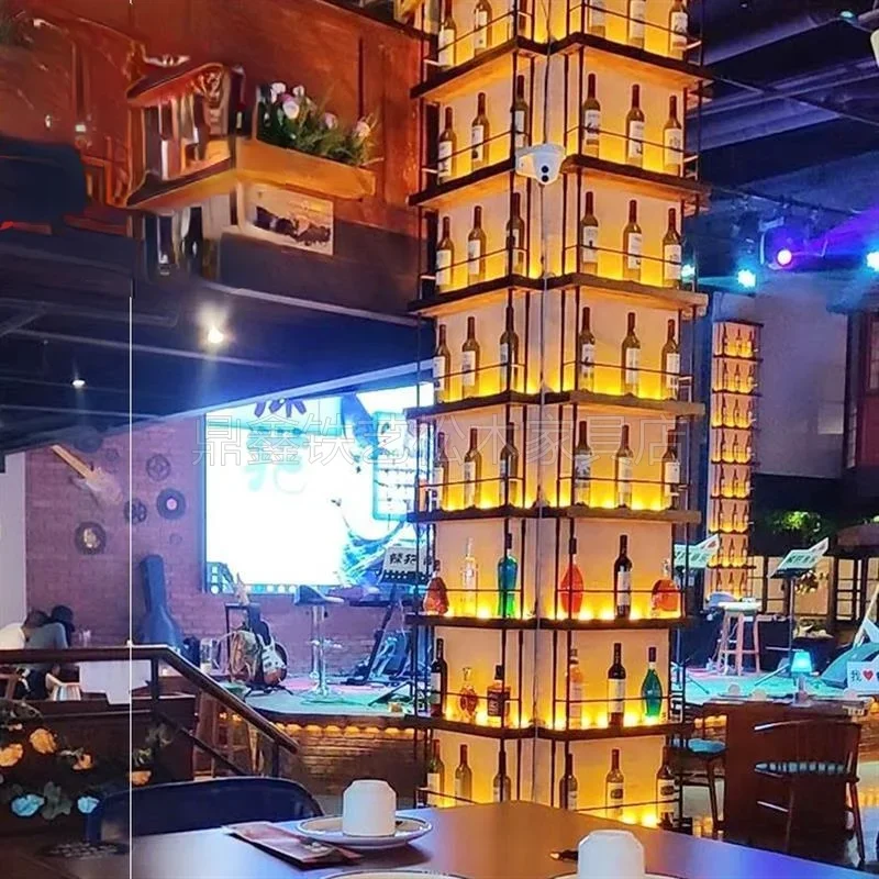 Aço inoxidável Preto Wall Wine Racks, Bar Display Cabinet, Modern Storage Rack, Living Room Decoration