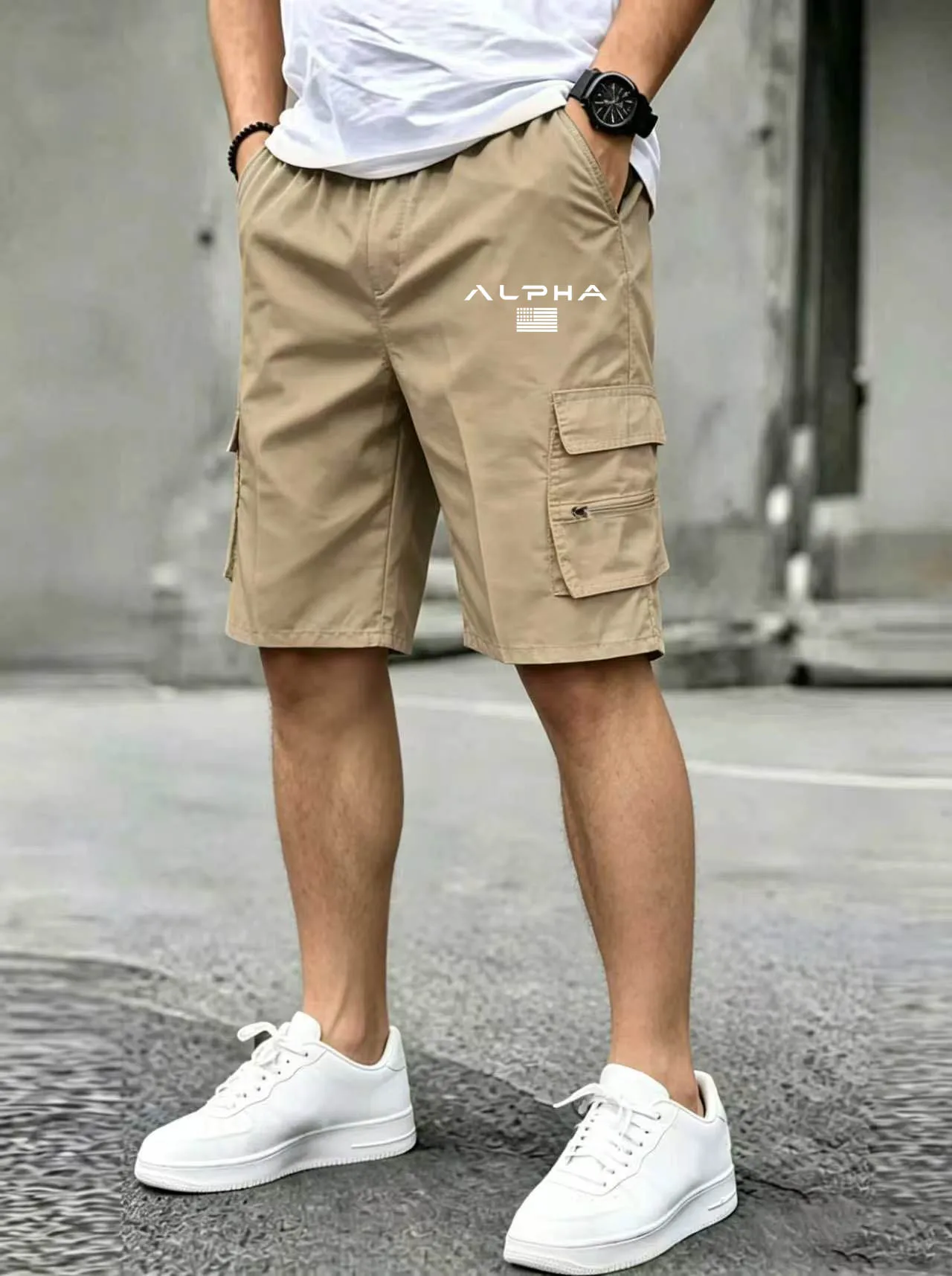 American Flag Printed Cargo Shorts Independence Day Eagle Shorts Summer Cargo Work Camping Multi-pocket Short Pants Streetwear