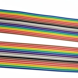 1Meter 1.27mm Pitch 6/8/10/12/14/16/18/20/26/30/40 Pin Rainbow Flat Ribbon Cable DuPont Wire 28AWG For 2.54mm IDC Connector