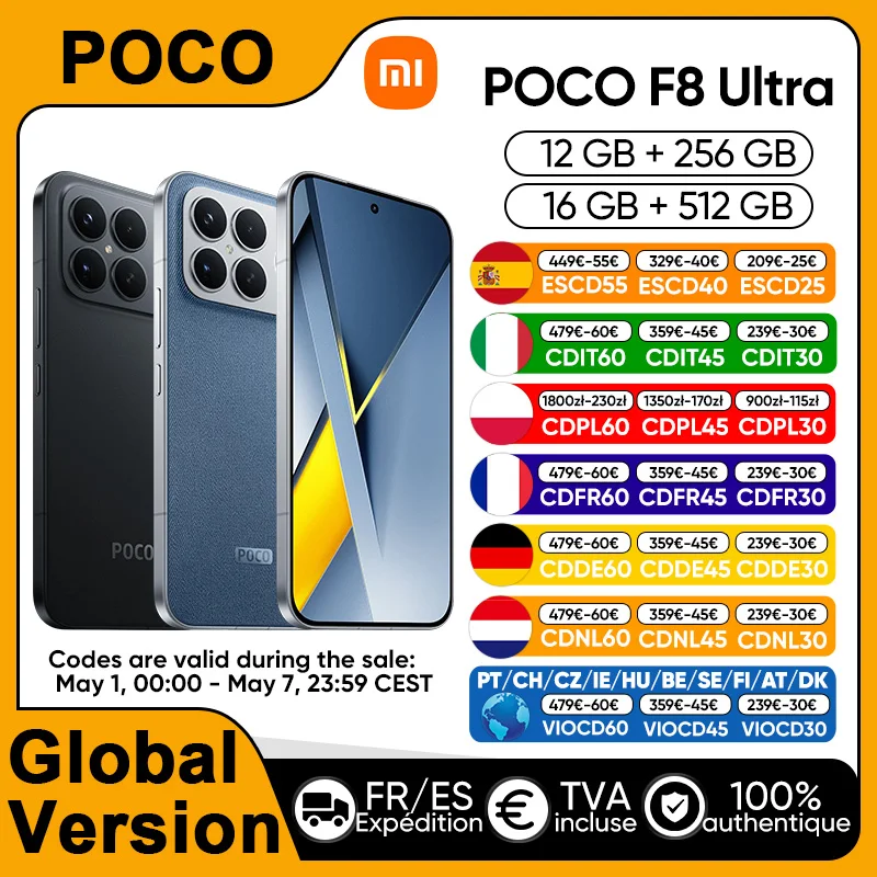 Teléfono Inteligente POCO F8 Ultra 5G Versión Global Snapdragon ®   8 Elite Gen 5 Pantalla AMOLED de 6.9 pulgadas con protección ocular 6500mAh 100W HyperCharge NFC