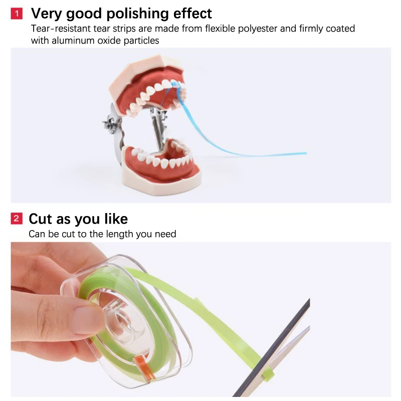 6 M ทันตกรรมเรซิ่นแถบขัด Adjacent ฟัน Diastema แถบขัดขนาดหยาบปานกลาง Fine ทันตกรรมวัสดุสิ้นเปลือง