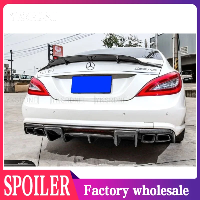 For Mercedes CLS Class W218 Spoiler Carbon Fiber Rear Trunk Spoiler Wing R Style 2011 2012 2013 2014 2015 2016