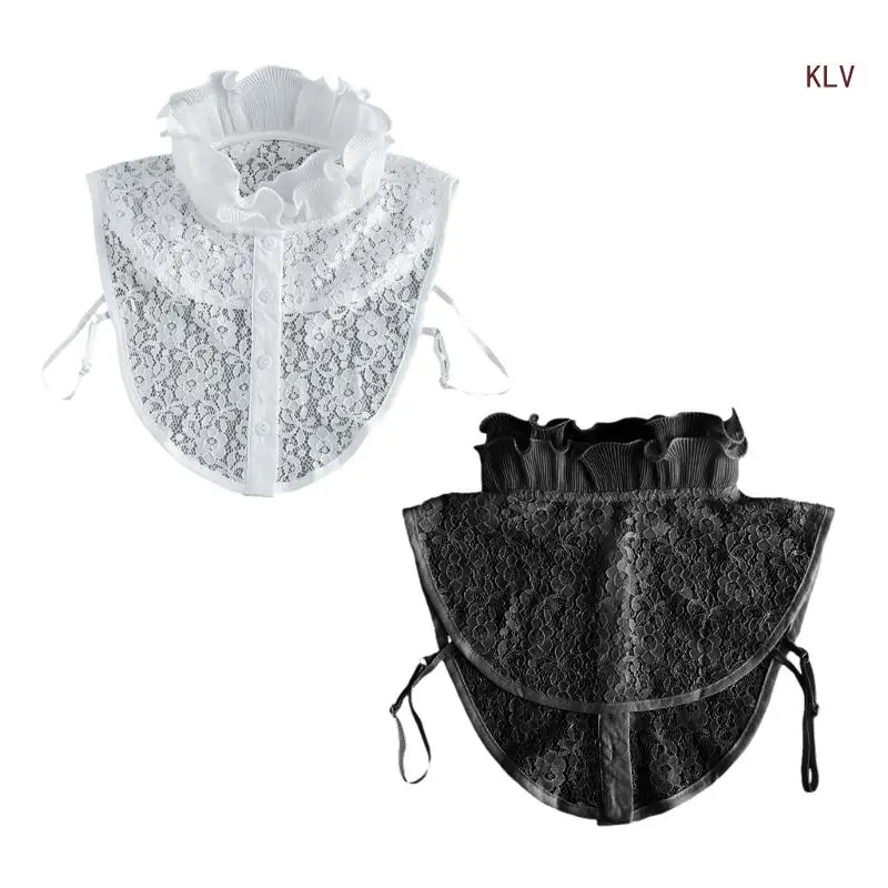 French Earring Lace False Collar Vintage Blouse Top Collar Elegant Fake Collar Neckwrap Universal Party Suit Accessories