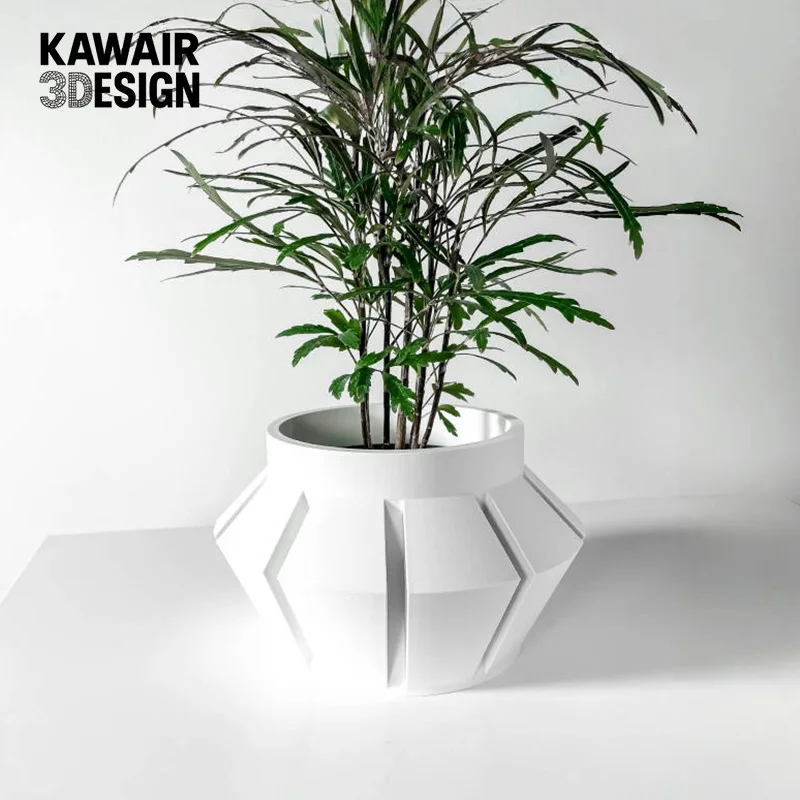 

3D Printed Biodegradable Line Texture Plant Pot - Eco-Friendly Flower Planter decoración hogar for Home Decor & Sustainable Gift