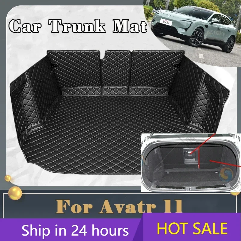 Car Trunk Mat For Avatr 11 One One 2022 2023 2024 2025 Dirt-resistant Fully Trunk Mat Luxury Rear Cargo Tray Car Accessories