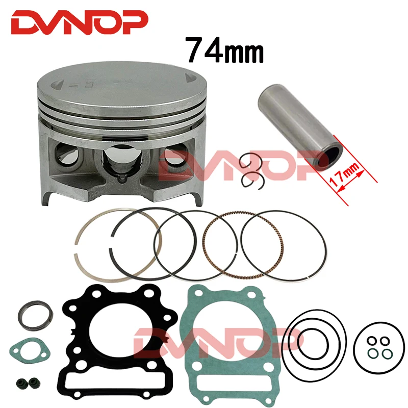 74MM Bore Piston Top End Gasket Kit for Honda ATV TRX300 2x4 Fourtrax 300 4X4 TRX300FW 1988-2000 12100-HC4-000 12100HC4000