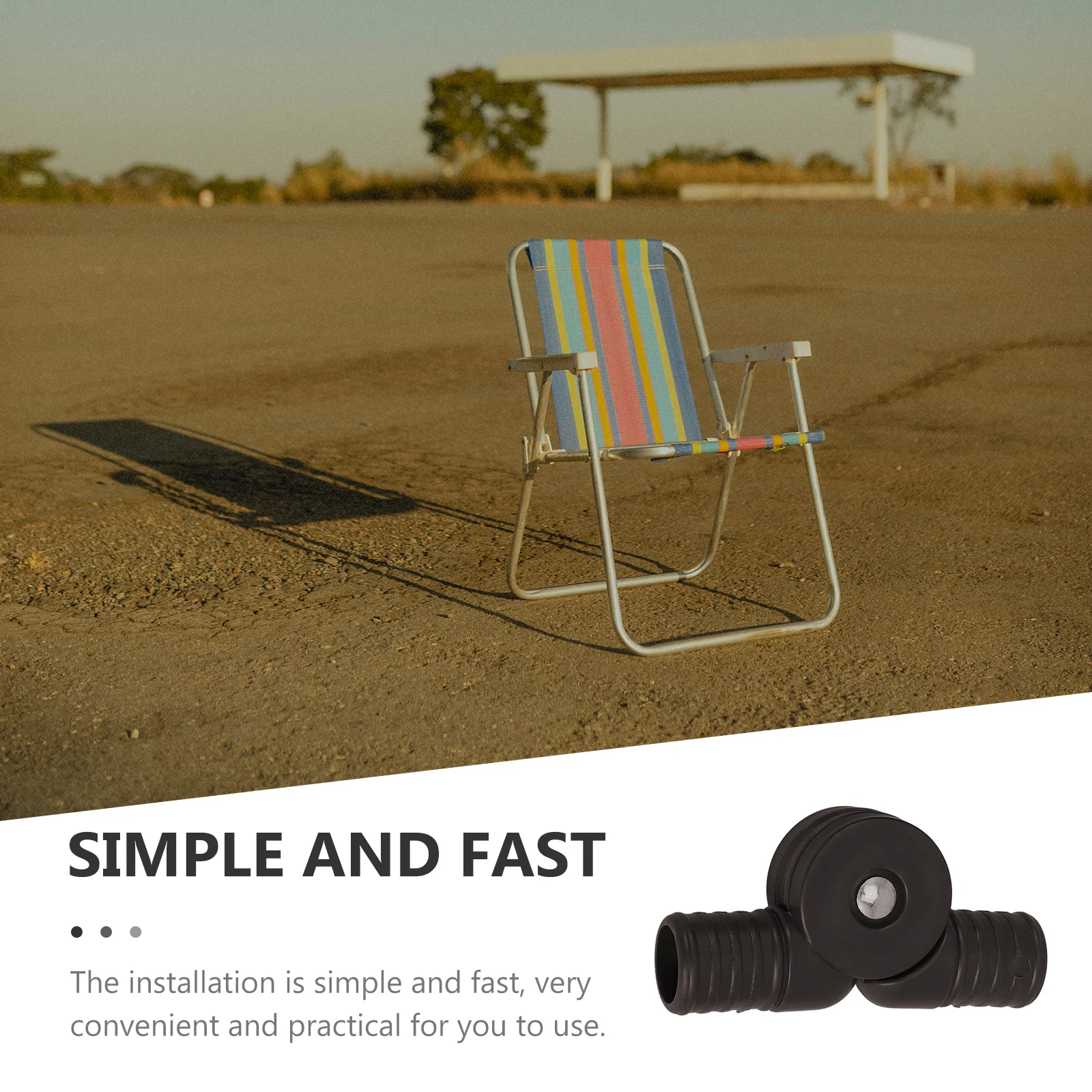 

1Pair Round Mouth Plastic Joint Connectors Lounge Chair Pipe Adapter Replacement Parts for Beach Recliners Camping Foldable