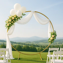 Metal Circle Balloon Arch Stand Wedding Arch Round Bow of Balloon Gold Background Arch Frame Birthday Party Baby Shower Decor