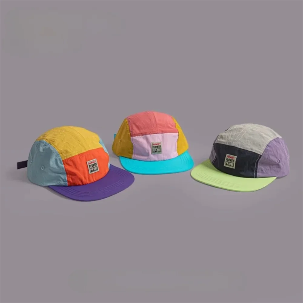 Casquettes de style hip-hop japonais rétro, casquette de baseball à 5 panneaux, visière plate fine, séchage rapide, respirante, protection solaire, unisexe