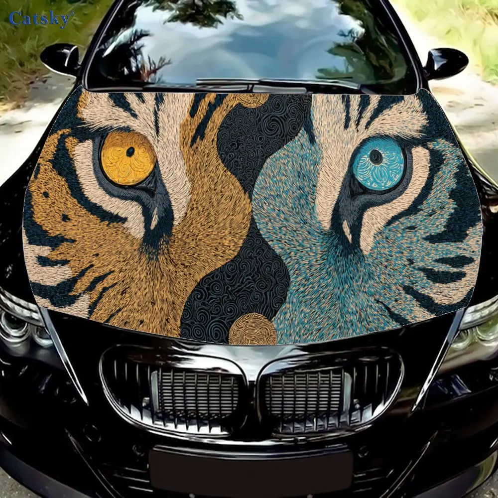 

Phantom Tiger print,car hood stickers,PVC waterproof Self adhesive car hood sticker,car hood decoration protection stickers,Auto