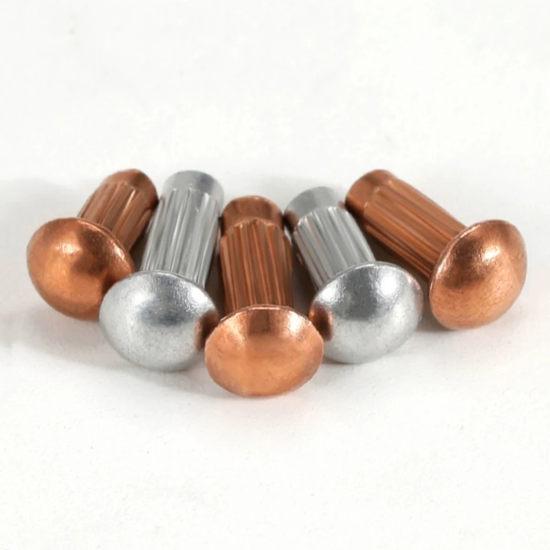 30 ~ 500 szt. Miedziany/aluminiowy guzik okrągły pełny nit M2 M2, 5 M4 M4 kopułowy nakrętka nitu z okrągłym grotem do tabliczki znamionowej