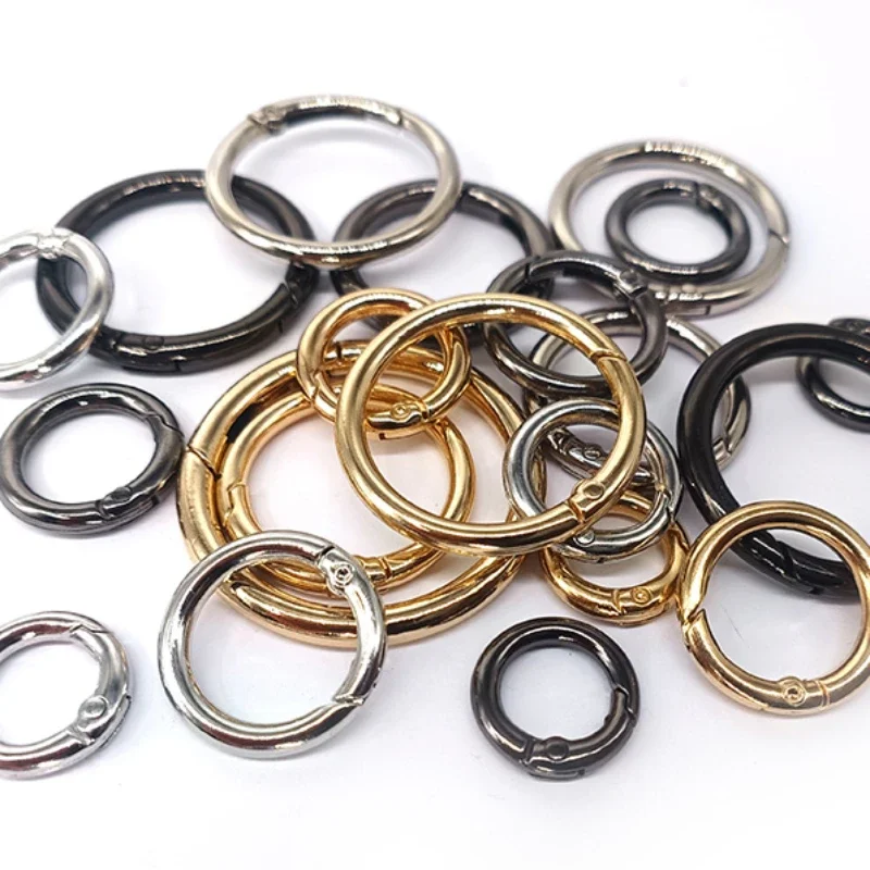 10-20pcs Metal O Ring Spring Clasps for DIY Jewelry Openable Round Carabiner Keychain Bag Clips Hook Dog Chain Buckles Connector