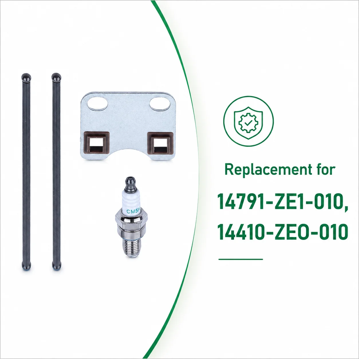 Push Rod Guide Plate Kit 14410-ZEO-010 Compatible with Honda GX160 GX200 5.5-6.5HP Lawn Mower Engine Parts Spark Plug Included
