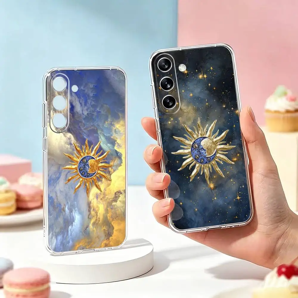 

Funny S-Sun Moon Face-E Phone Case For SamsungA10,12,20,21S,30,31,40,50,51,52,70,71 Transparent Cover
